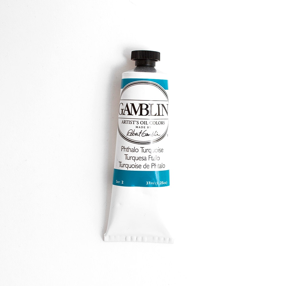 Gamblin, Oil, Art & School, Artist Grade, Paint, 37ml, 45670, Phthalo Turquoise